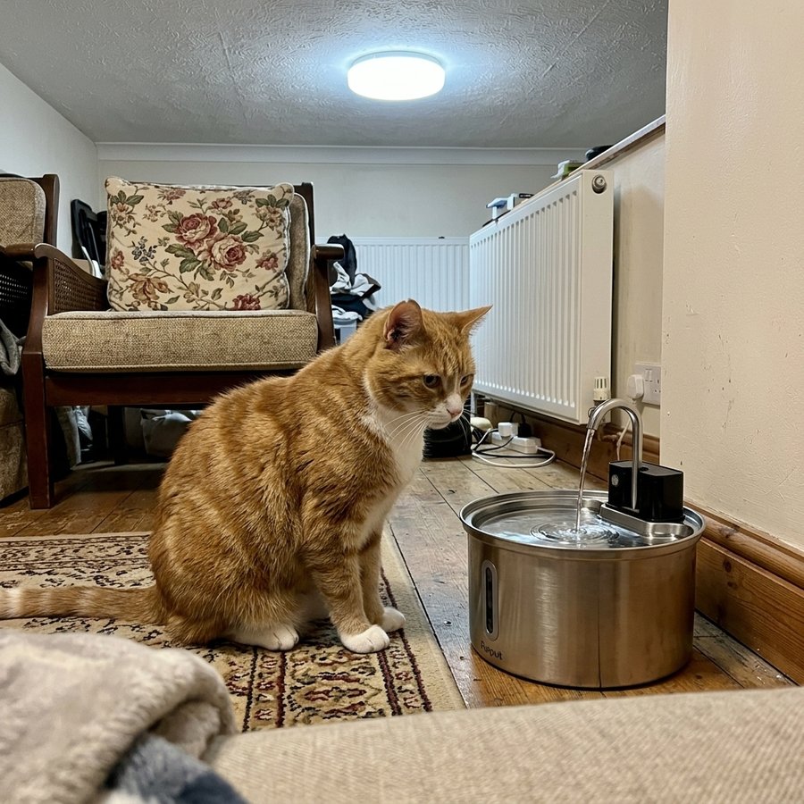 Older ginger cat with Furput