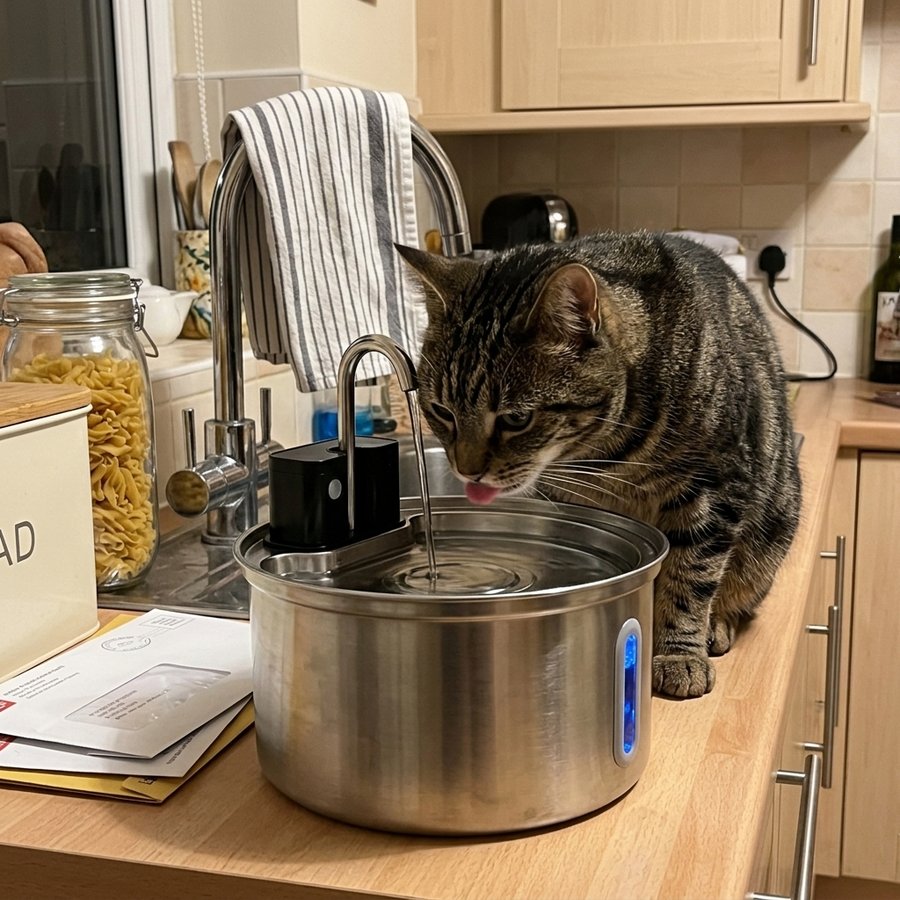 Cat drinking from Furput